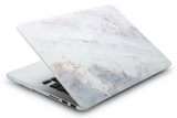 KECC Macbook Case with Cut Out Logo + Keyboard Cover, Screen Protector and Sleeve Package | Marble Collection - White Marble 2
