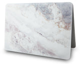 KECC Macbook Case with Cut Out Logo + Keyboard Cover and Sleeve Package | Marble Collection - White Marble 2