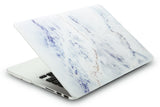 KECC Macbook Case with Cut Out Logo + Keyboard Cover and Sleeve Package | Marble Collection - White Marble 3