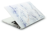 KECC Macbook Case with Cut Out Logo + Keyboard Cover, Screen Protector and Sleeve Package | Marble Collection - White Marble 3