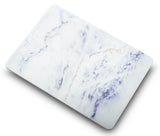 KECC Macbook Case with Cut Out Logo + Keyboard Cover, Screen Protector and Sleeve Package | Marble Collection - White Marble 3
