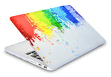 KECC Macbook Case with Cut Out Logo + Keyboard Cover Package | Rainbow Splat with Keyboard Cover