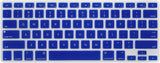 KECC Macbook Case with Cut Out Logo + Keyboard Cover Package | Navy Blue Leather