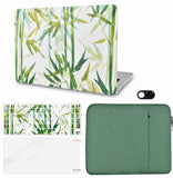 KECC Macbook Case with Cut Out Logo + Keyboard Cover, Screen Protector and Sleeve Sleeve Bag and Webcam Cover|Bamboo