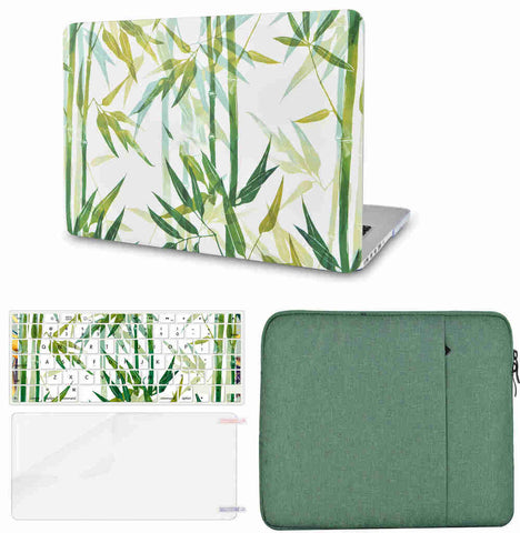 KECC Macbook Case with Cut Out Logo + Keyboard Cover, Screen Protector and Sleeve Package | Color Collection - Bamboo