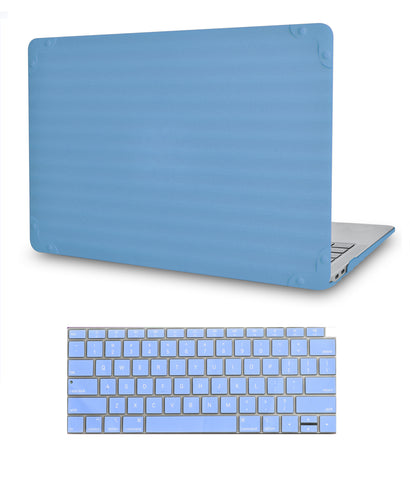 KECC Macbook Case with Cut Out Logo + Keyboard Cover | Color Collection - Baby Blue Luggage