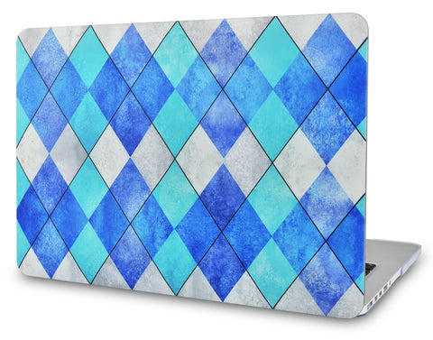 KECC Macbook Case with Cut Out Logo | Color Collection -  Blue Cyan Diamond