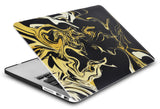 KECC Macbook Case with Cut Out Logo + Keyboard Cover Package |Black Gold