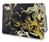 KECC Macbook Case with Cut Out Logo + Keyboard Cover Package |Black Gold