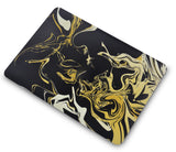 KECC Macbook Case with Cut Out Logo + Keyboard Cover Package |Black Gold
