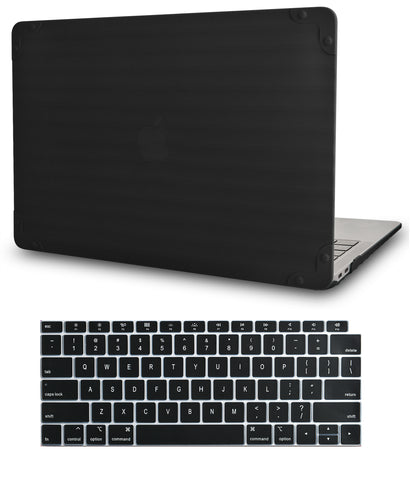KECC Macbook Case with Cut Out Logo + Keyboard Cover | Color Collection - Black Luggage
