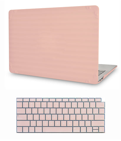 KECC Macbook Case with Cut Out Logo + Keyboard Cover | Color Collection - Baby Pink Luggage