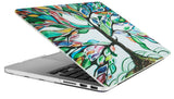 KECC Macbook Case with Cut Out Logo + Keyboard Cover Package | Oil Painting Collection - Colorful Tree
