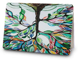 KECC Macbook Case with Cut Out Logo + Keyboard Cover Package | Oil Painting Collection - Colorful Tree