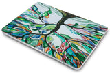 KECC Macbook Case with Cut Out Logo + Keyboard Cover Package | Oil Painting Collection - Colorful Tree
