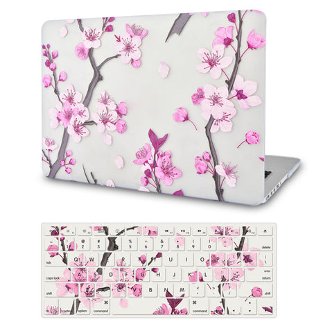 KECC Macbook Case with Cut Out Logo + Keyboard Cover Package | Flower 10