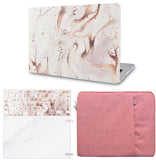 KECC Macbook Case with Cut Out Logo + Keyboard Cover, Screen Protector and Sleeve Package | Gold Branches