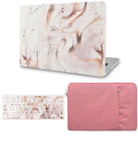 KECC Macbook Case with Cut Out Logo + Keyboard Cover and Sleeve Package |Gold Branches