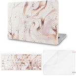 KECC Macbook Case with Cut Out Logo + Keyboard Cover and Screen Protector Package | Gold Branches