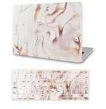 KECC Macbook Case with Cut Out Logo + Keyboard Cover Package |Gold Branches
