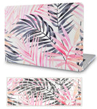 KECC Macbook Case with Cut Out Logo + Keyboard Cover Package | Leaf - Pink Grey
