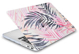 KECC Macbook Case with Cut Out Logo + Keyboard Cover and Sleeve Package |Leaf - Pink Grey