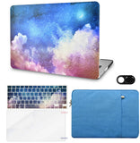 KECC Macbook Case with Cut Out Logo + Keyboard Cover, Screen Protector and Sleeve Sleeve Bag and Webcam Cover|Night Sky 2