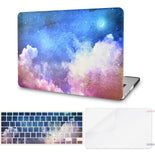 KECC Macbook Case with Cut Out Logo + Keyboard Cover and Screen Protector Package |Night Sky 2