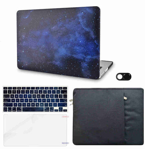 KECC Macbook Case with Cut Out Logo + Keyboard Cover, Screen Protector and Sleeve Sleeve Bag and Webcam Cover|Night Sky 4