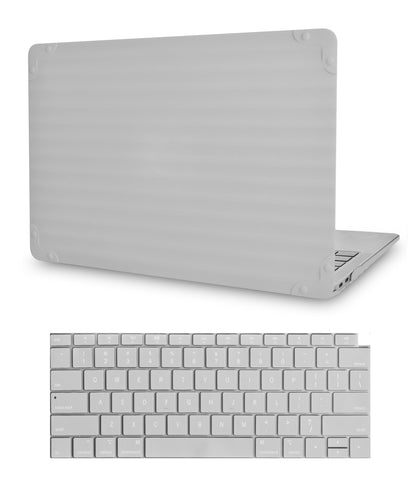 KECC Macbook Case with Cut Out Logo + Keyboard Cover | Color Collection - Silver Luggage