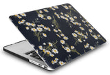 KECC Macbook Case with Cut Out Logo + Keyboard Cover, Screen Protector and Sleeve Package | Color Collection -  White Daisies