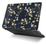 KECC Macbook Case with Cut Out Logo + Keyboard Cover Package | White Daisies