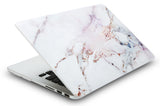 KECC Macbook Case with Cut Out Logo + Keyboard Cover and Sleeve Package | Marble Collection - White Marble 4