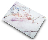 KECC Macbook Case with Cut Out Logo + Keyboard Cover and Sleeve Package | Marble Collection - White Marble 4