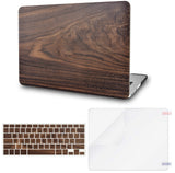 KECC Macbook Case with Cut Out Logo + Keyboard Cover and Screen Protector Package |Walnut Wood