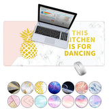 KECC Desk Pad, Office Desk Mat,PU Leather Desk Blotter, Laptop Desk Mat, Waterproof Desk Writing Pad for Office and Home Decor, Thick Gaming Mouse Pad (Pineapple White Marble)
