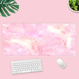 KECC Desk Pad, Office Desk Mat,PU Leather Desk Blotter, Laptop Desk Mat, Waterproof Desk Writing Pad for Office and Home Decor, Thick Gaming Mouse Pad (Pink Marble)