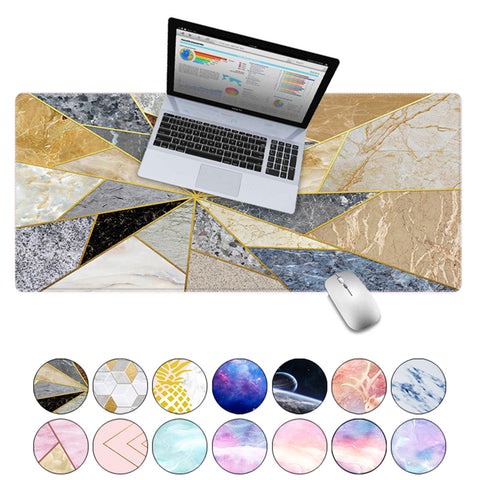 KECC Desk Pad, Office Desk Mat,PU Leather Desk Blotter, Laptop Desk Mat, Waterproof Desk Writing Pad for Office and Home Decor, Thick Gaming Mouse Pad (Mixed Geometric Marble)