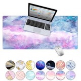 KECC Desk Pad, Office Desk Mat,PU Leather Desk Blotter, Laptop Desk Mat, Waterproof Desk Writing Pad for Office and Home Decor, Thick Gaming Mouse Pad (Blue Pink Marble)
