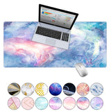 KECC Desk Pad, Office Desk Mat,PU Leather Desk Blotter, Laptop Desk Mat, Waterproof Desk Writing Pad for Office and Home Decor, Thick Gaming Mouse Pad (Blue Orange Marble)