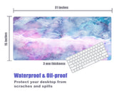 KECC Desk Pad, Office Desk Mat,PU Leather Desk Blotter, Laptop Desk Mat, Waterproof Desk Writing Pad for Office and Home Decor, Thick Gaming Mouse Pad (Blue Pink Marble)