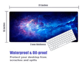 KECC Desk Pad, Office Desk Mat,PU Leather Desk Blotter, Laptop Desk Mat, Waterproof Desk Writing Pad for Office and Home Decor, Thick Gaming Mouse Pad (Blue Galaxy)