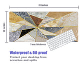 KECC Desk Pad, Office Desk Mat,PU Leather Desk Blotter, Laptop Desk Mat, Waterproof Desk Writing Pad for Office and Home Decor, Thick Gaming Mouse Pad (Mixed Geometric Marble)
