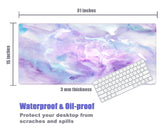 KECC Desk Pad, Office Desk Mat,PU Leather Desk Blotter, Laptop Desk Mat, Waterproof Desk Writing Pad for Office and Home Decor, Thick Gaming Mouse Pad (Blue Purple Marble)