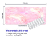 KECC Desk Pad, Office Desk Mat,PU Leather Desk Blotter, Laptop Desk Mat, Waterproof Desk Writing Pad for Office and Home Decor, Thick Gaming Mouse Pad (Pink Marble)
