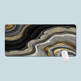 KECC Desk Pad, Office Desk Mat,PU Leather Desk Blotter, Laptop Desk Mat, Waterproof Desk Writing Pad for Office and Home Decor, Thick Gaming Mouse Pad (Grey Gold Marble)