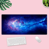 KECC Desk Pad, Office Desk Mat,PU Leather Desk Blotter, Laptop Desk Mat, Waterproof Desk Writing Pad for Office and Home Decor, Thick Gaming Mouse Pad (Blue Galaxy)