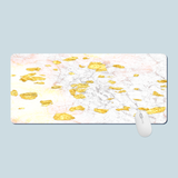 KECC Desk Pad, Office Desk Mat,PU Leather Desk Blotter, Laptop Desk Mat, Waterproof Desk Writing Pad for Office and Home Decor, Thick Gaming Mouse Pad (Gold Foil Marble)