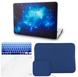 KECC Macbook Case with Cut Out Logo + Keyboard Cover + Slim Sleeve + Screen Protector + Pouch |Blue 2