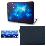 KECC Macbook Case with Cut Out Logo + Keyboard Cover and Sleeve Package | Galaxy Space Collection - Blue 2